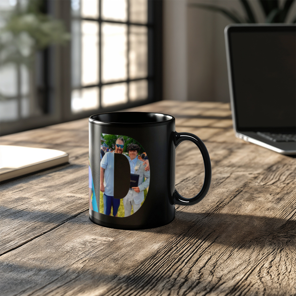 Black ceramic mug