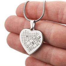 Load image into Gallery viewer, Engraved Map Heart Necklace Test 10.9.25
