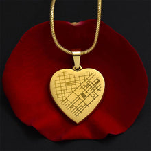 Load image into Gallery viewer, Engraved Map Heart Necklace Test 10.9.25
