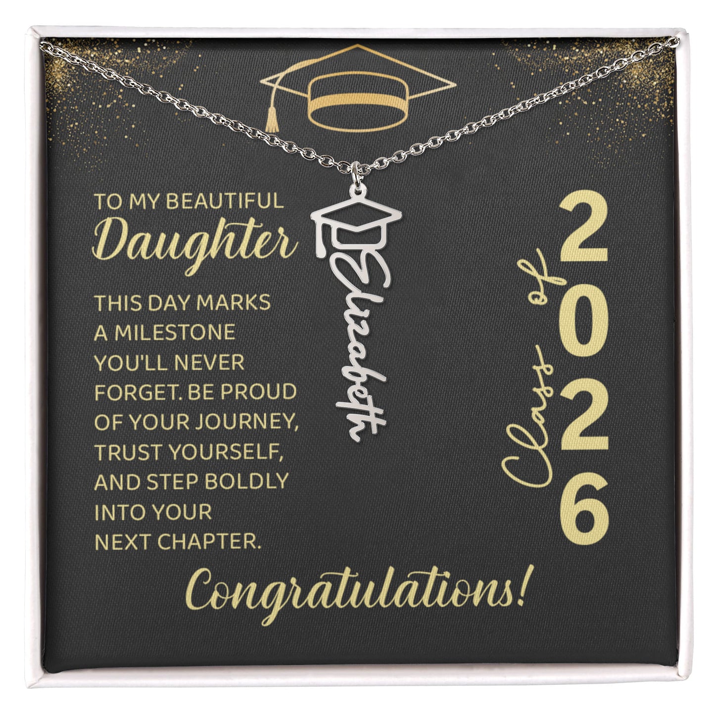 GRADUATION NAME NECKLACE TO DAUGHTER