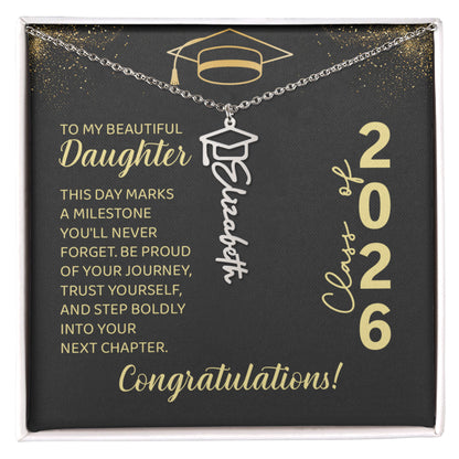GRADUATION NAME NECKLACE TO DAUGHTER