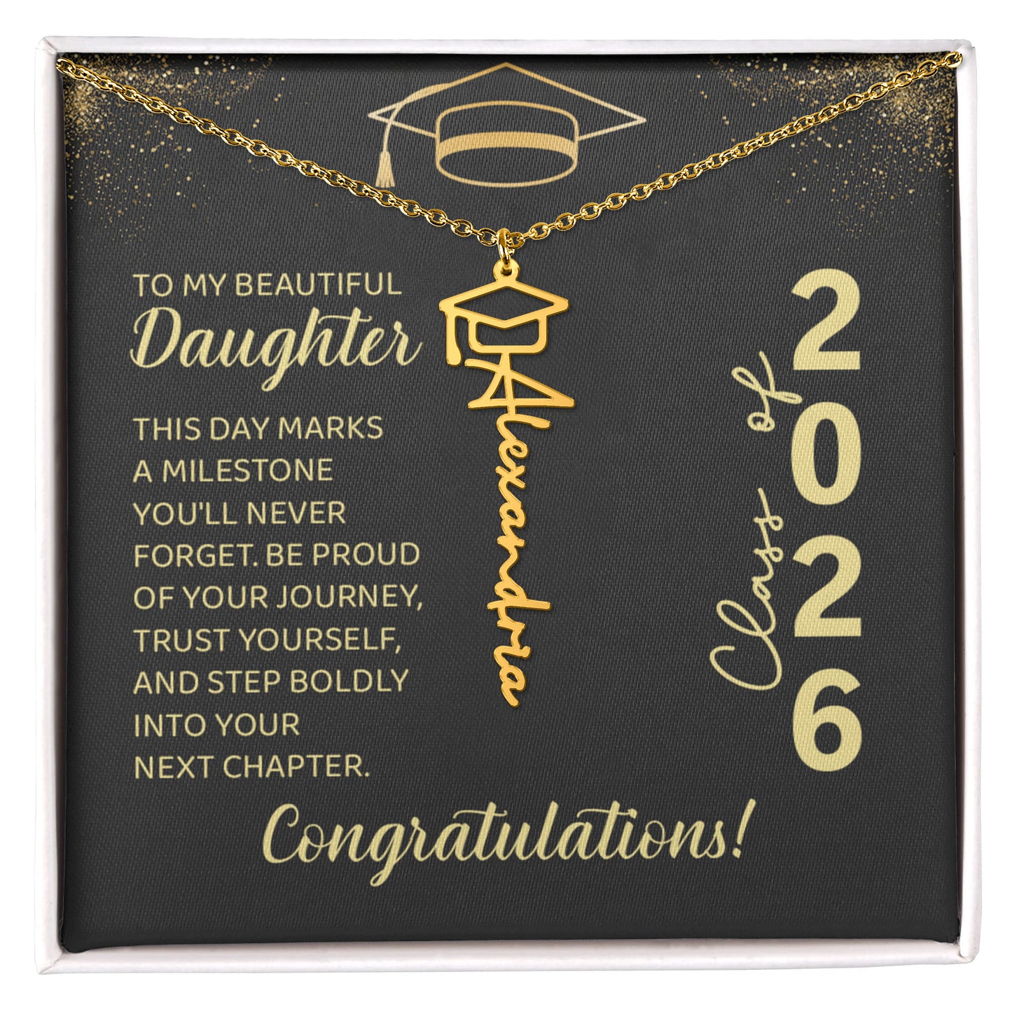 GRADUATION NAME NECKLACE TO DAUGHTER