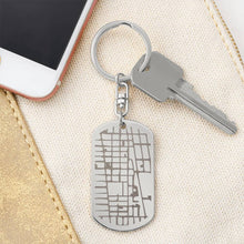Load image into Gallery viewer, testing Map Dog Tag Keychain
