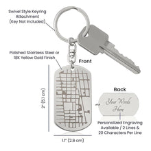 Load image into Gallery viewer, testing Map Dog Tag Keychain
