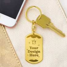 Load image into Gallery viewer, Map Dog Tag Keychain example
