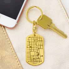 Load image into Gallery viewer, testing Map Dog Tag Keychain
