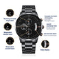 To My Son - Black Engraved Watch