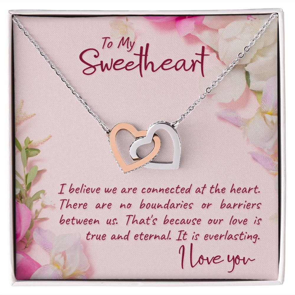 Interlocking hearts valentines day
