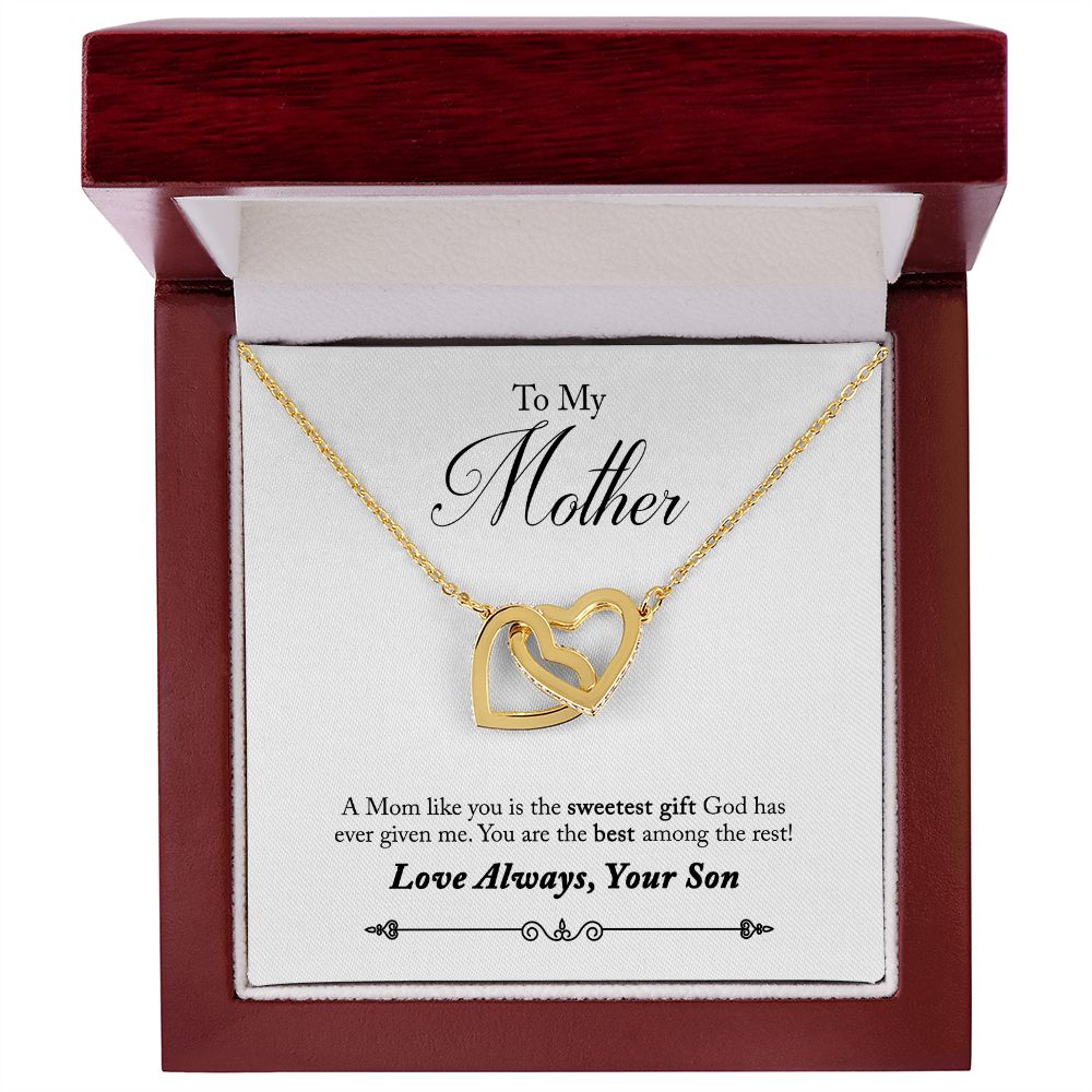 To my mother love your son interlocking hearts