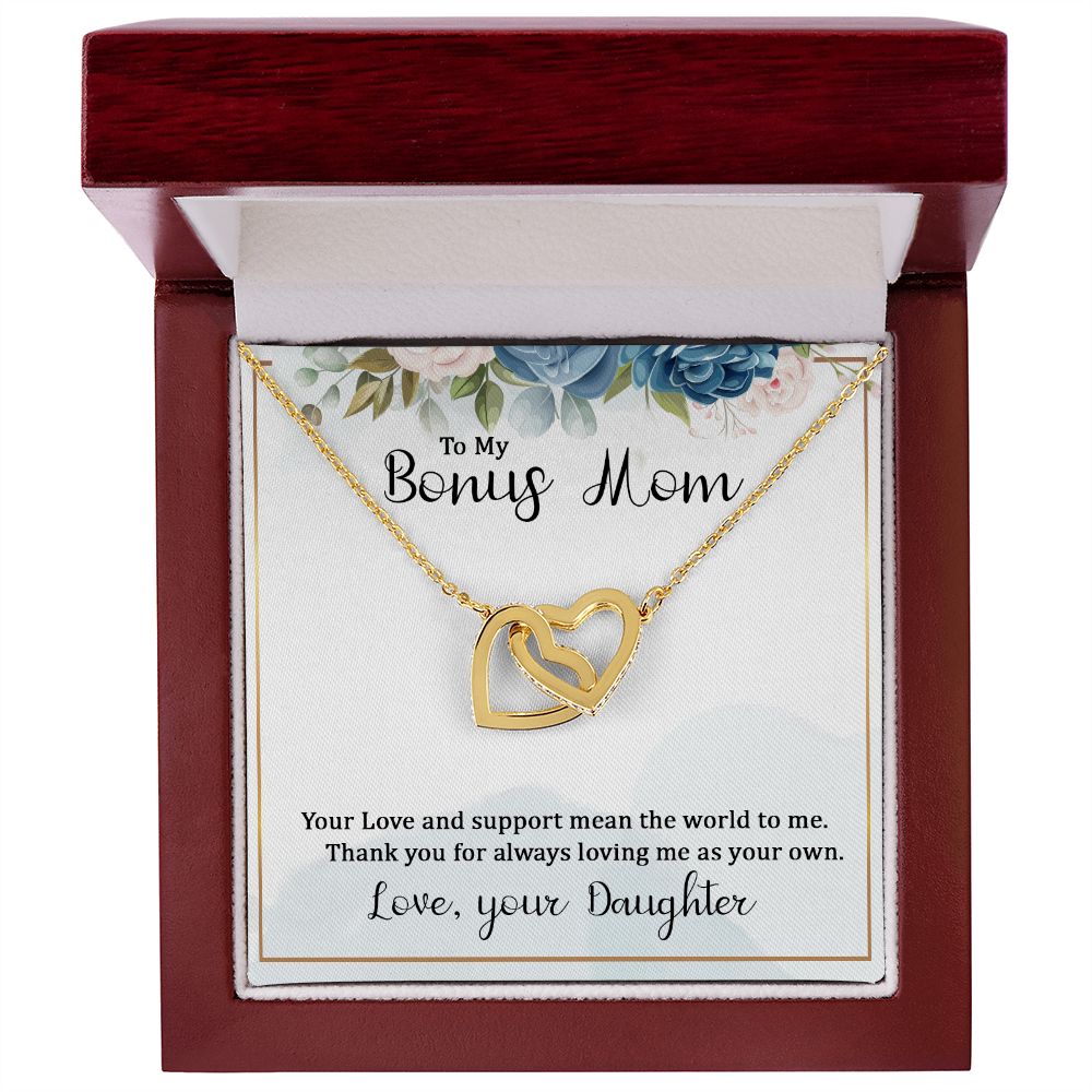 To My Bonus Mom from Daughter Interlocking Hearts