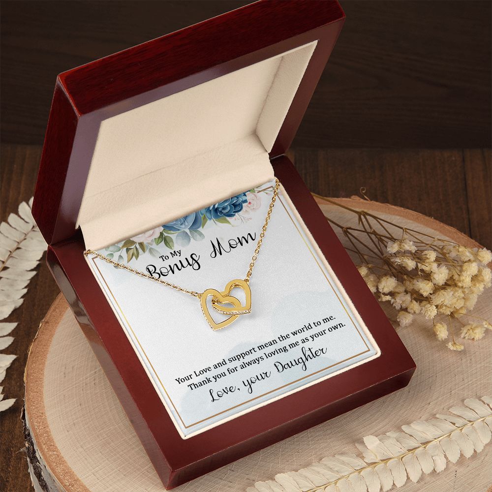 To My Bonus Mom from Daughter Interlocking Hearts