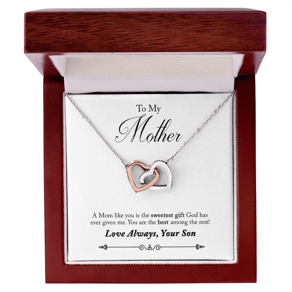To my mother love your son interlocking hearts