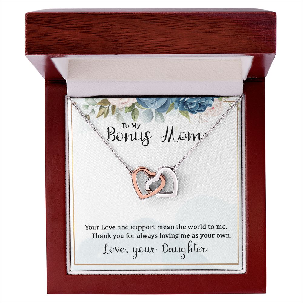To My Bonus Mom from Daughter Interlocking Hearts