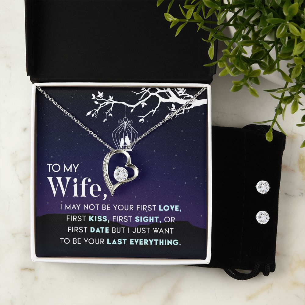 Forever Love + CZ earrings dark bg 9.28.22