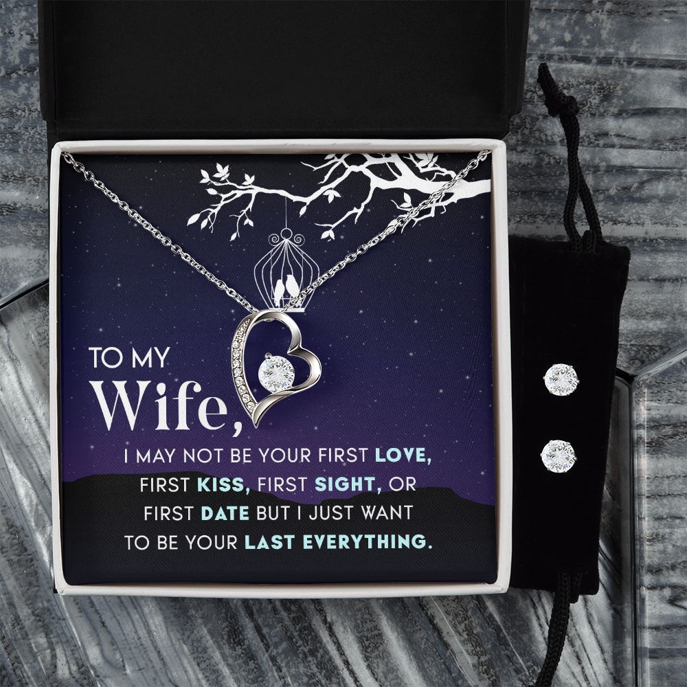 Forever Love + CZ earrings dark bg 9.28.22