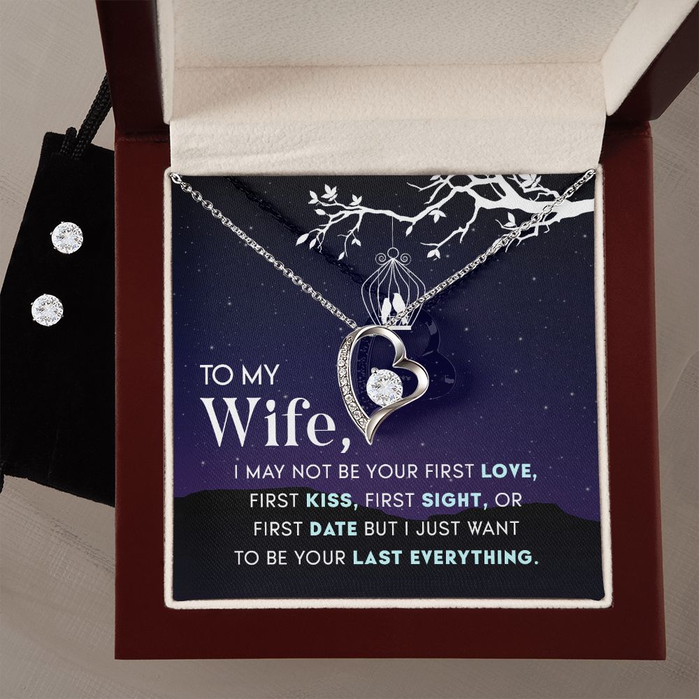 Forever Love + CZ earrings dark bg 9.28.22