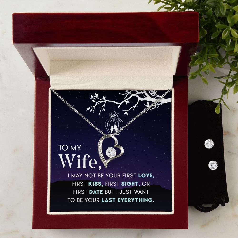 Forever Love + CZ earrings dark bg 9.28.22