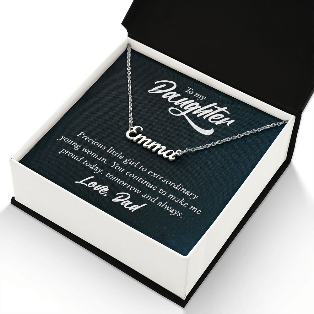 To My Daughter Love Dad Name Necklace