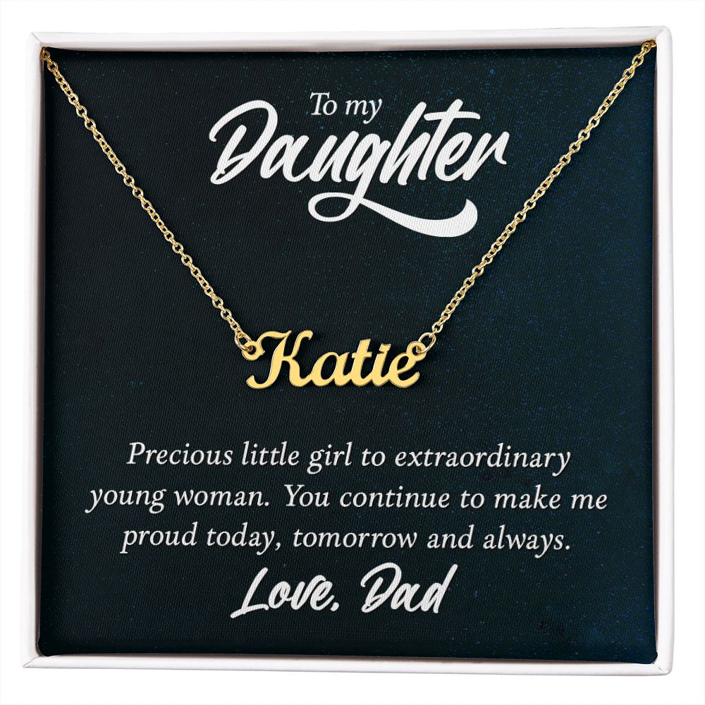 To My Daughter Love Dad Name Necklace
