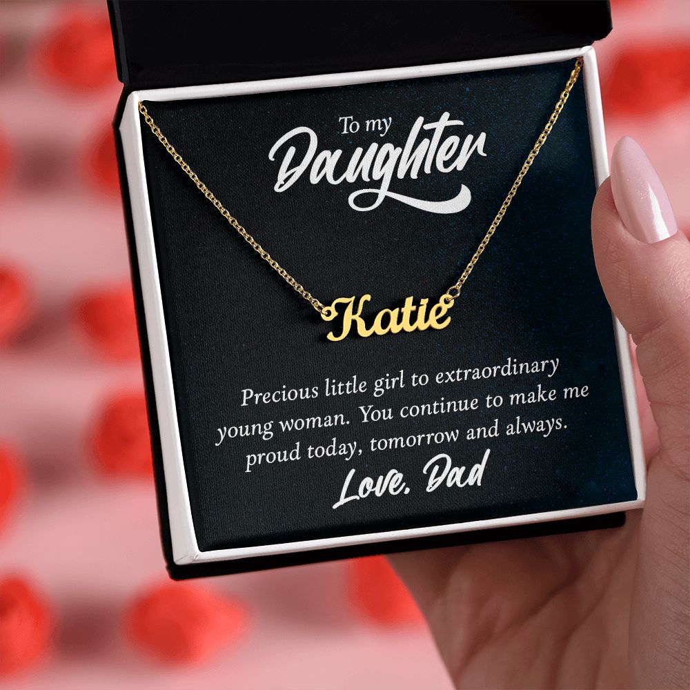 To My Daughter Love Dad Name Necklace