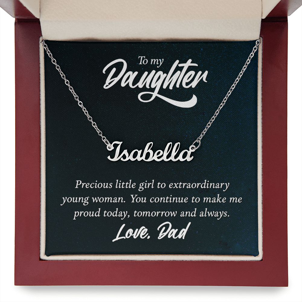 To My Daughter Love Dad Name Necklace