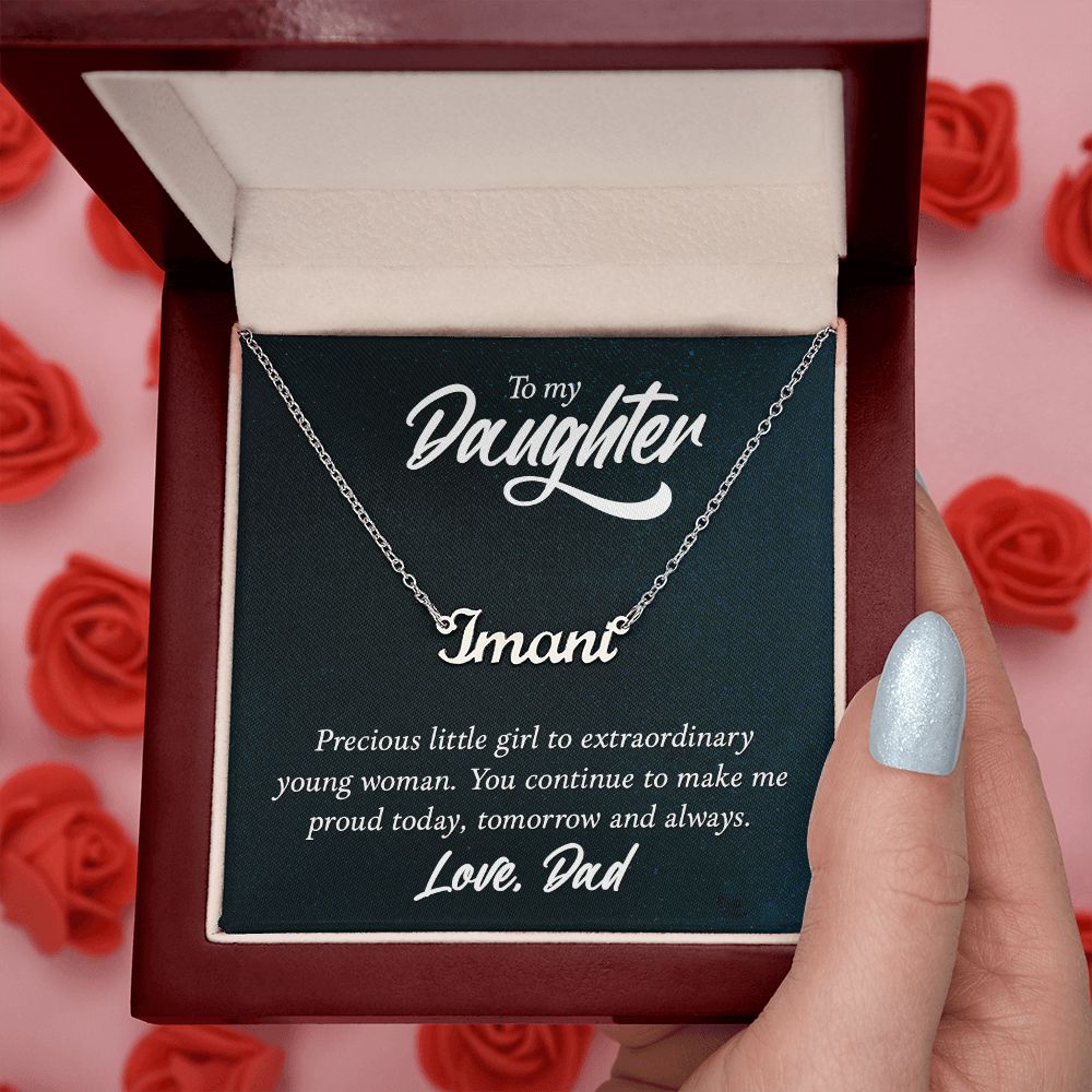 To My Daughter Love Dad Name Necklace