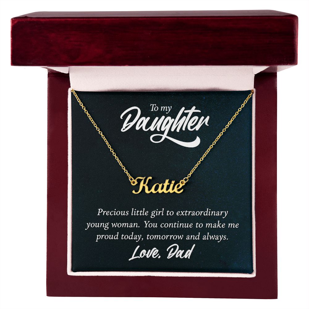 To My Daughter Love Dad Name Necklace