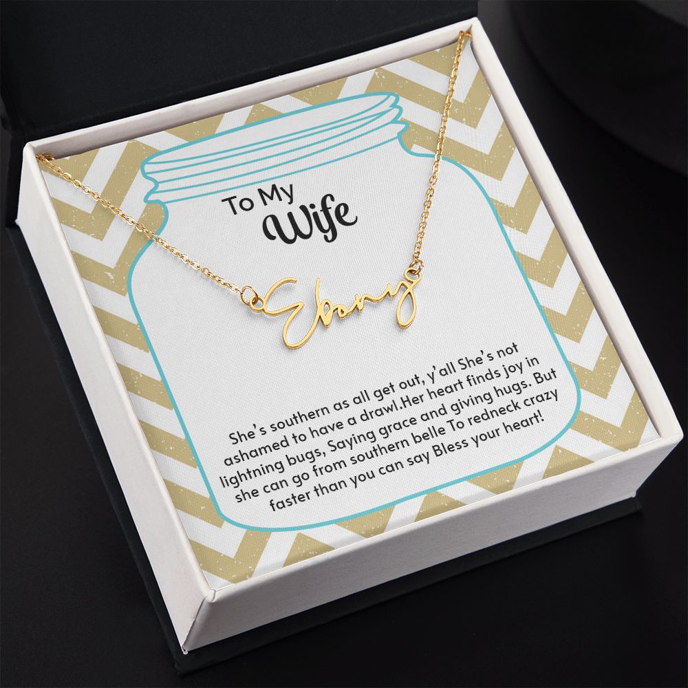 testing signature name necklace "T"